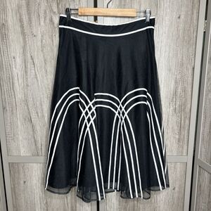 Loft Skirt Midi Tule A Line Full Black and White Romantic Elegant Size 8